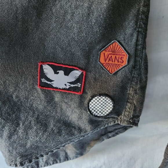 Vans Men's Medium Black Long Sleeve Button-Up Shirt - Picture 2 of 7